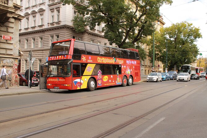 City Sightseeing Prague Hop-On Hop-Off Bus Tour & optional Boat Tour - The Red Route (About 60 Minutes): train station arrival points and a bigger loop