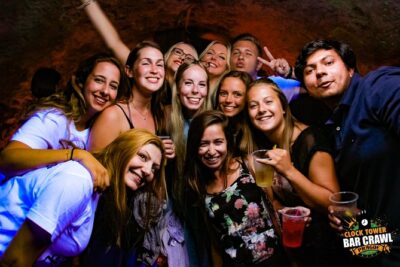 Clock Tower Bar Crawl ending at Prague's BIGGEST rooftop CLUB - Where you start matters: Hangover House at 8:30 pm
