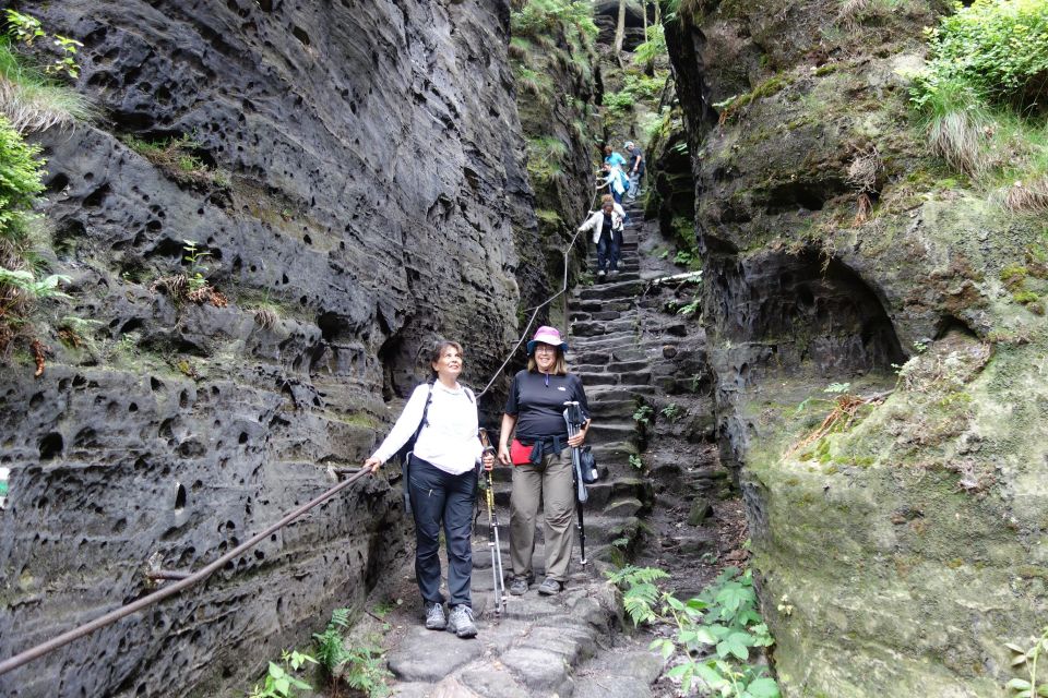 From Prague: Bohemian & Saxon Switzerland All-Inclusive Tour - Bohemian Switzerland stop: guided time, free time, then onto the water