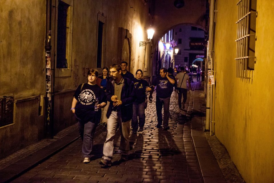 Ghost Walking Tour of Prague - Old Town Square at night: Old Town Hall and the Astronomical Clock