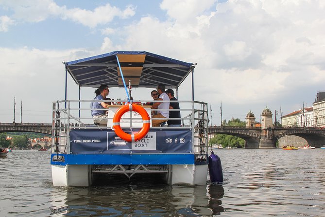 Prague Cycle Boat - The Swimming Beer Bike - Pedaling schedule: how the Vltava Beach, Charles Bridge, and Prague Castle stops work