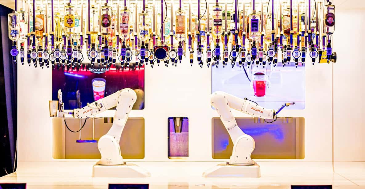 Prague: Robotic Bar Entry with a Drink Included - How the robots actually make your drink in under 90 seconds