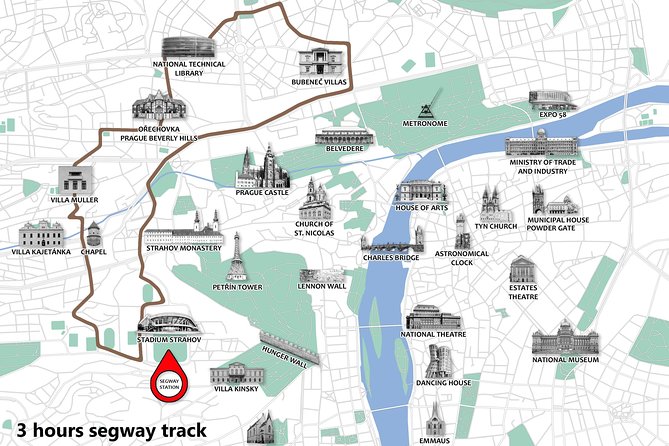 Prague Segway Tour with A Local Guide & Hotel Pick Up - Kostel Sv. Václava and National Theatre: finishing with city icons