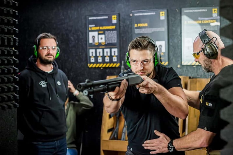 Prague: Shooting Range Experience with up to 10 Guns - The safety briefing and gear check before you fire