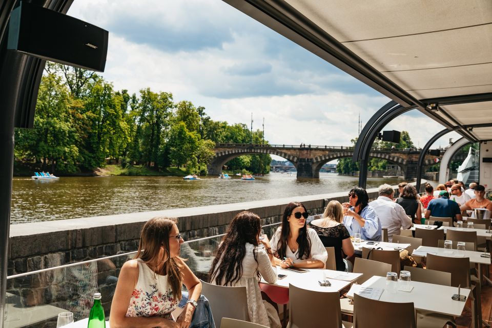 Prague: Vltava River Lunch Cruise in an Open-Top Glass Boat - Kampa Island and the river skyline: why the glass-top matters