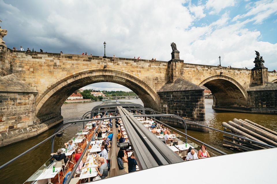 Prague: Vltava River Lunch Cruise in an Open-Top Glass Boat - Audio guidance: maps and online audio you control