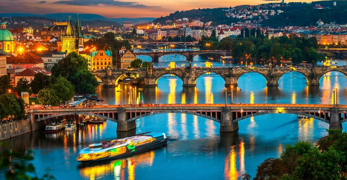 Prague: Vltava River Night Cruise with Buffet - Getting on board at Čechův Bridge and settling into the boat